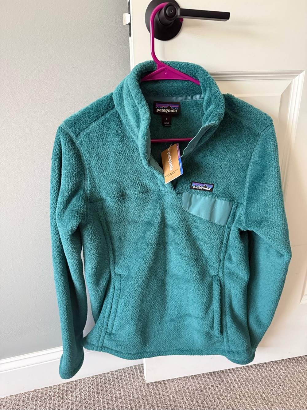 Patagonia Teal Green Quarter-Zip Fleece Pullover
